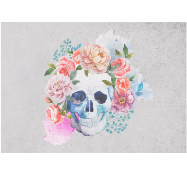 Mural de animales arte floral de calaveras - TenVinilo
