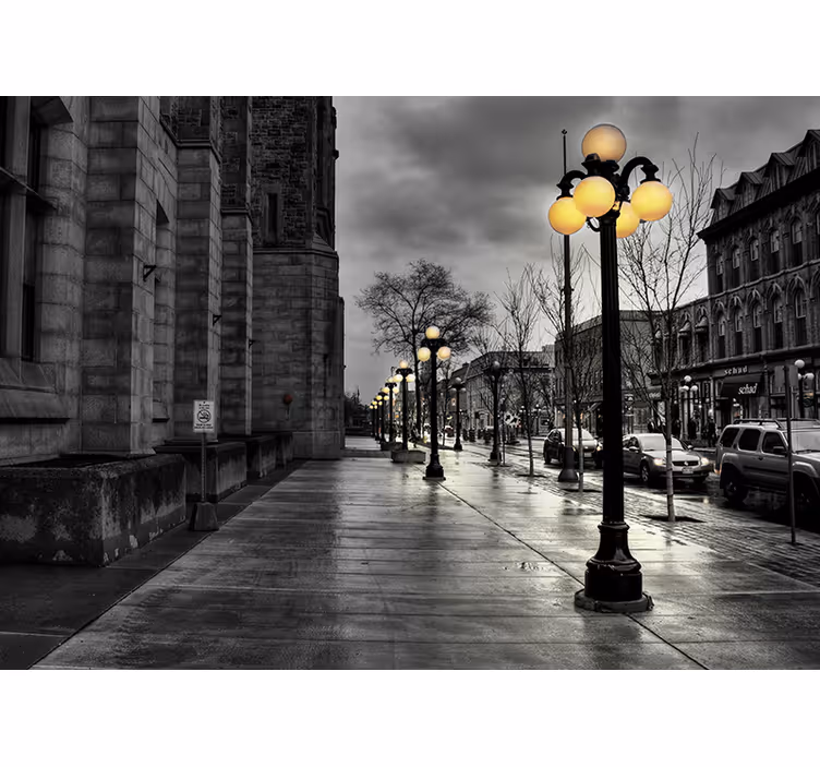 Fotomural ciudad Calles grises de la ciudad - TenVinilo