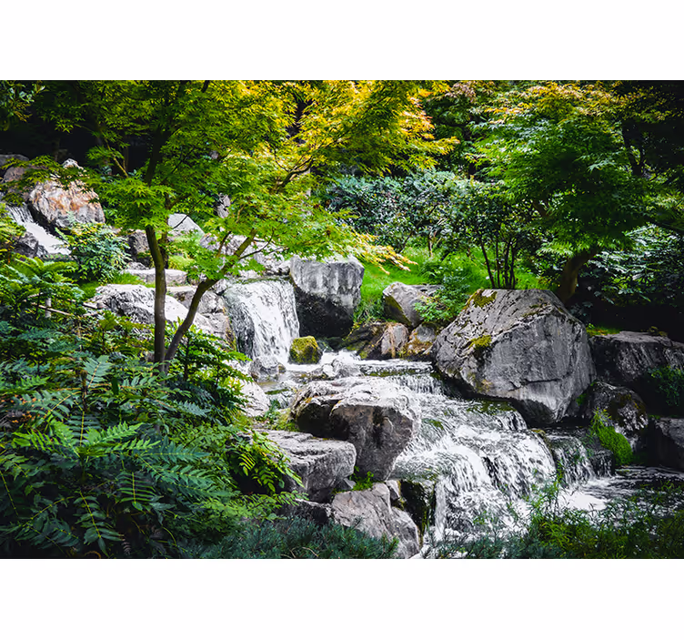 Mural de naturaleza rocas de arroyo fluyente - TenVinilo