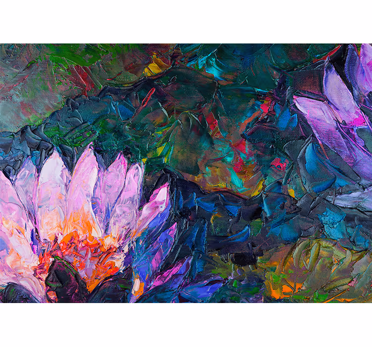 Mural de flores composición floral animada - TenVinilo