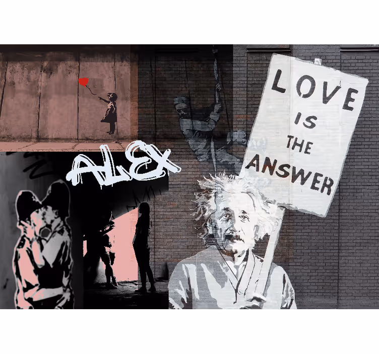 Mural graffiti el amor es la respuesta - TenVinilo