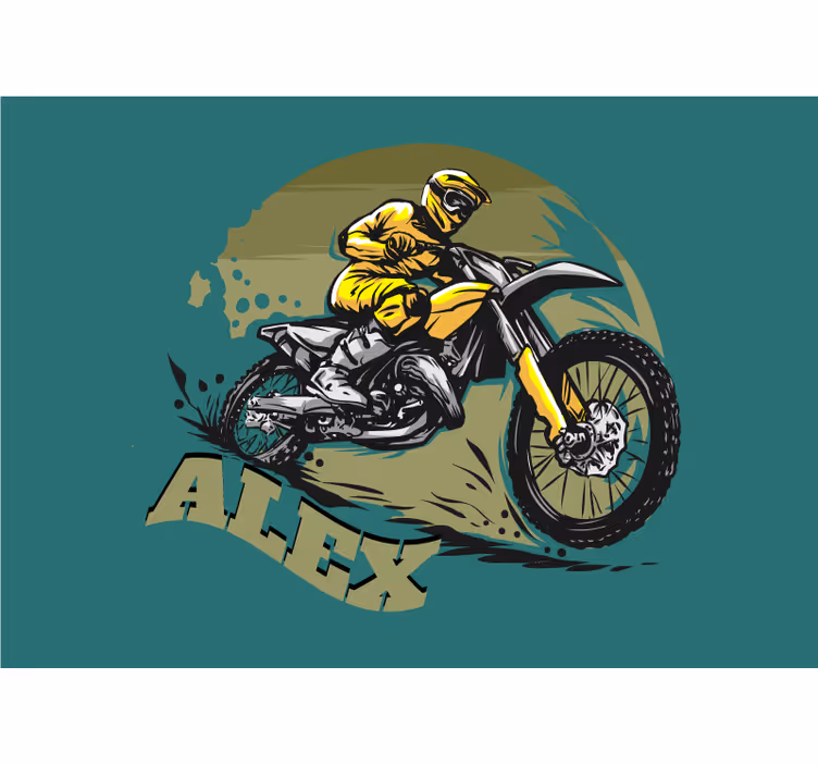 Mural de vehículos motociclista de motocross - TenVinilo