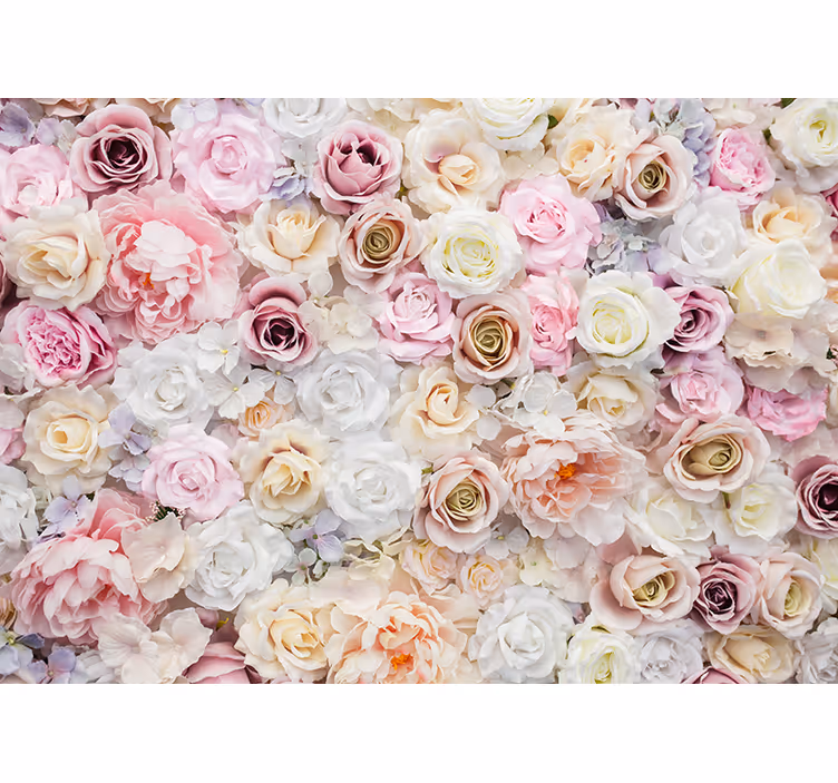 Mural de flores arreglo de rosas delicadas - TenVinilo