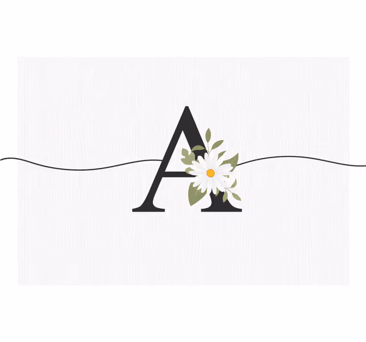 Fotomural flores Margarita inicial personalizada - TenVinilo