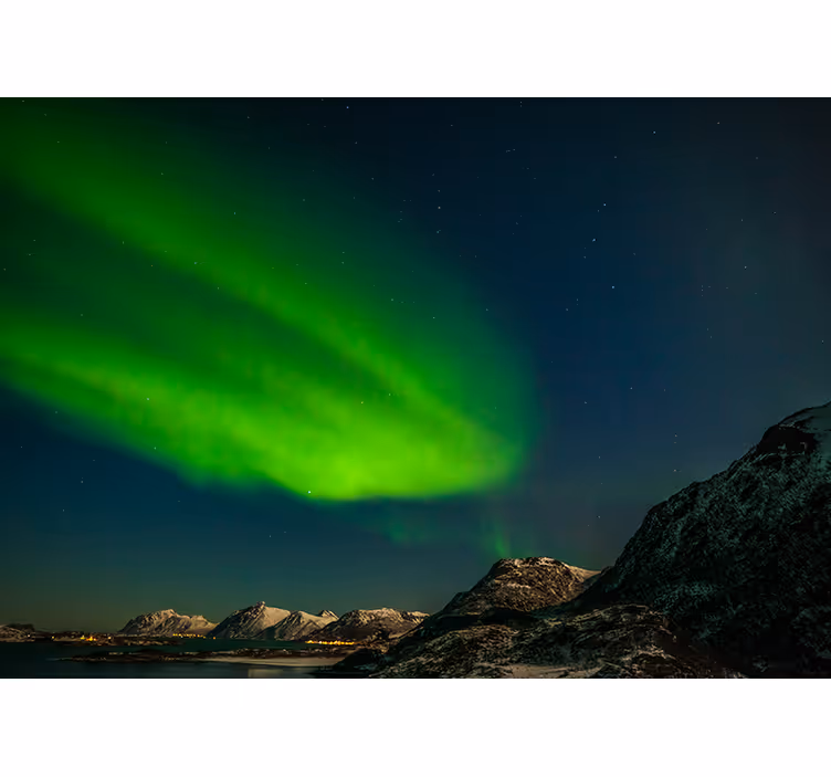 Mural de naturaleza espectáculo de auroras boreales - TenVinilo
