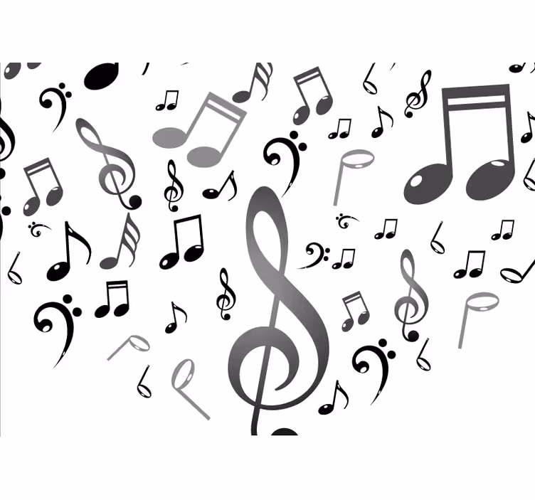 Mural de música motivo de notas musicales - TenVinilo