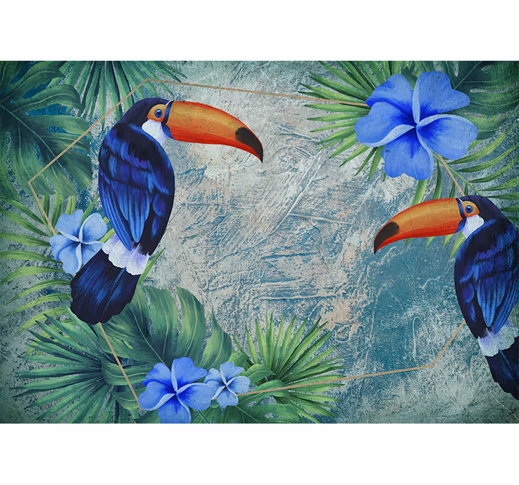 Fotomural naturaleza Pareja de tucanes en la selva - TenVinilo