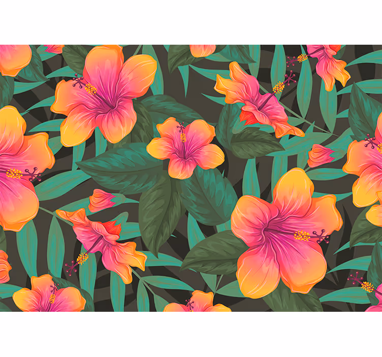 Fotomural naturaleza Pétalos tropicales de colores - TenVinilo