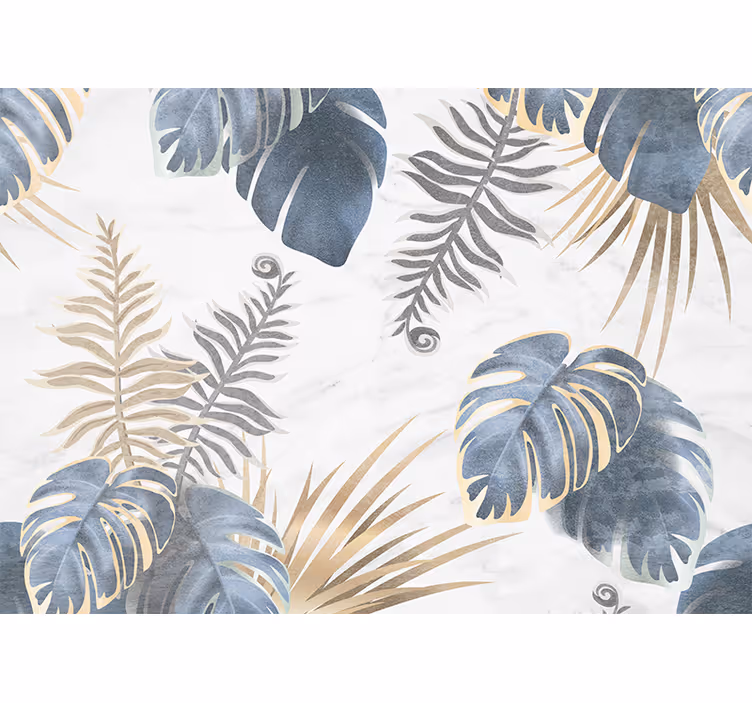 Mural de árboles patrón de naturaleza frondosa - TenVinilo