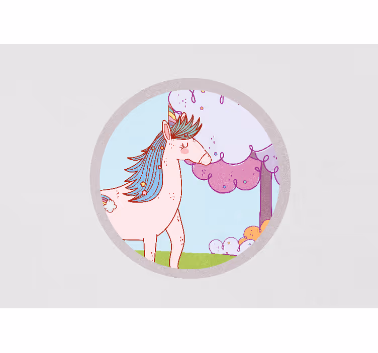 Mural infantil Unicornio colorido pintado a mano - TenVinilo