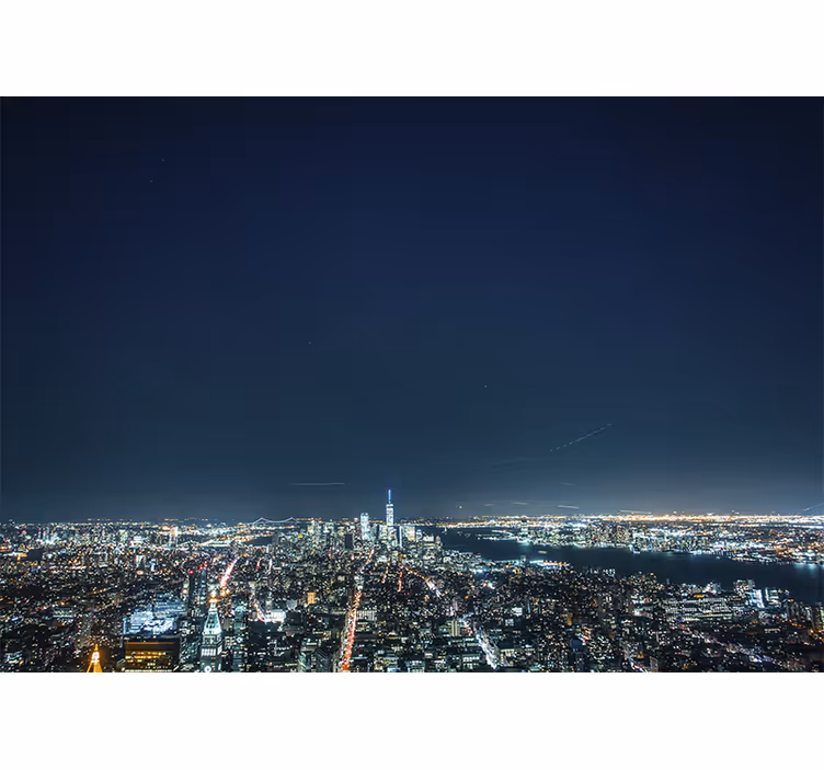 Mural new york vista nocturna del horizonte - TenVinilo