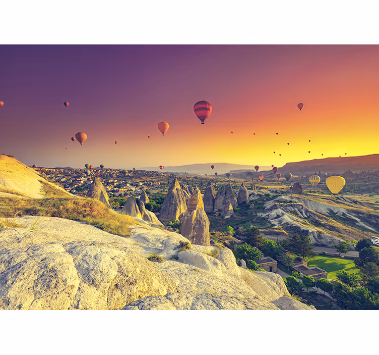 Mural de paisajes globo aerostático en capadocia - TenVinilo