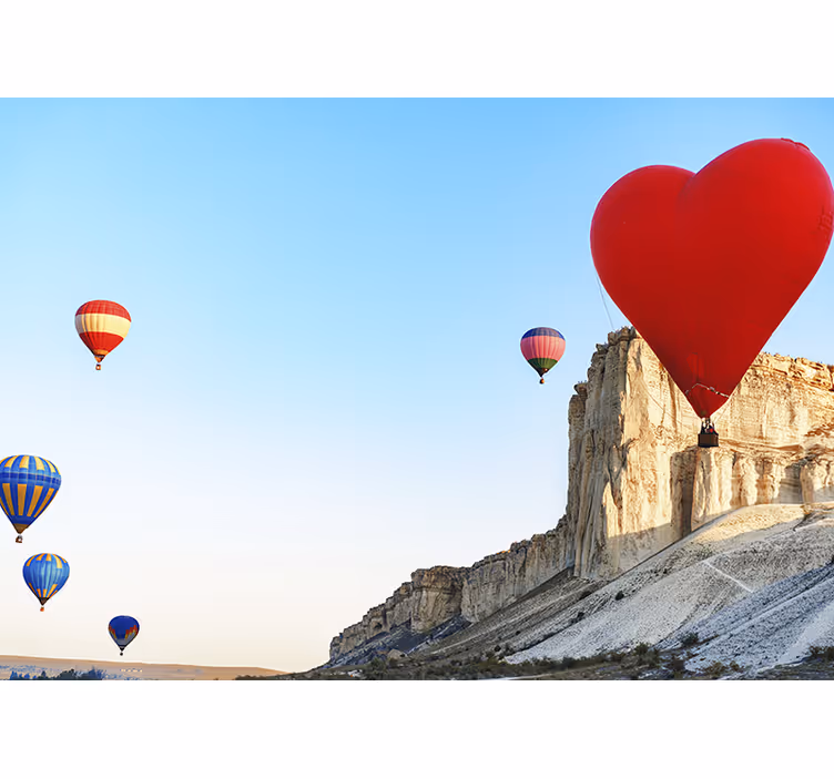 Mural de amor globo en forma de corazón - TenVinilo