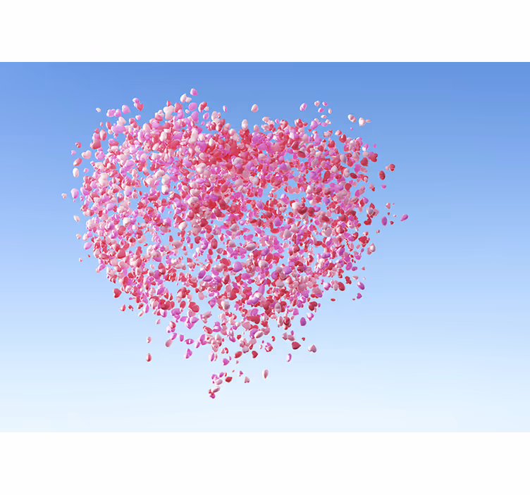 Mural infantil Grandes globos de corazón de amor - TenVinilo