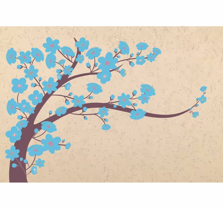 Mural de flores rama de sakura en flor - TenVinilo