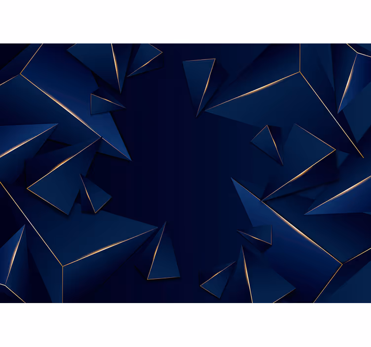 Mural abstracto composición de fragmentos geométricos - TenVinilo