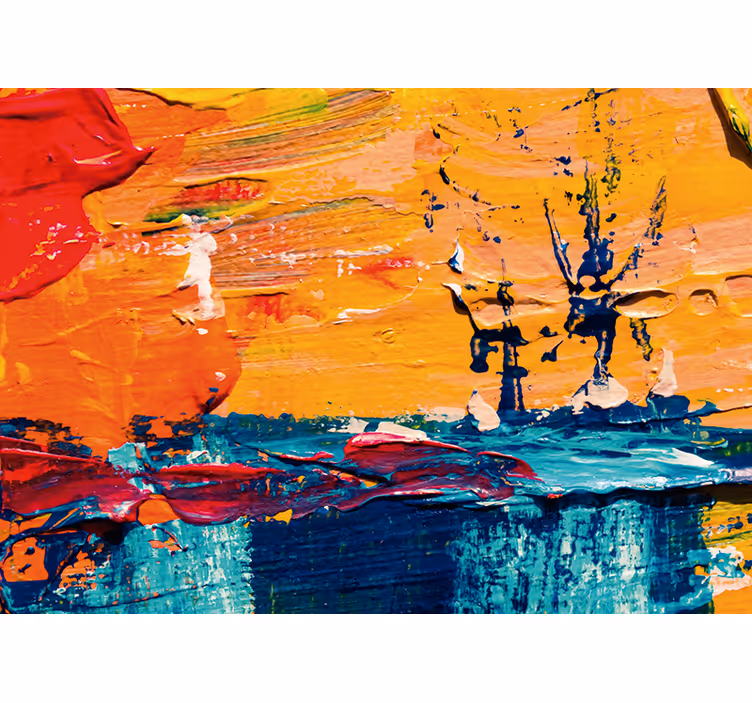 Mural de arte paisaje marino abstracto vibrante - TenVinilo