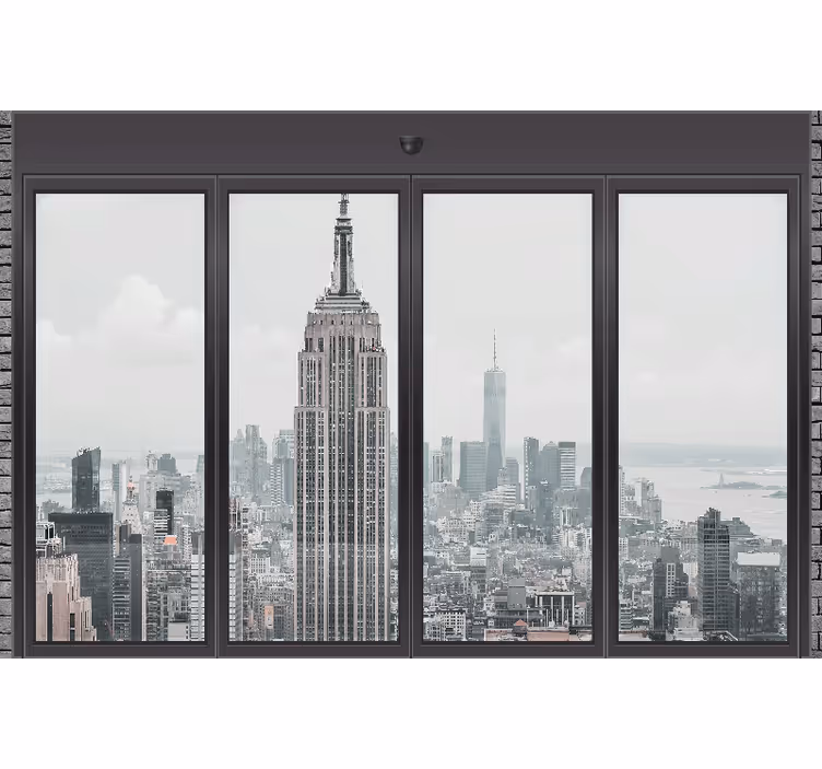 Fotomural de ciudad Ventana con vistas del estado del imperio - TenVinilo