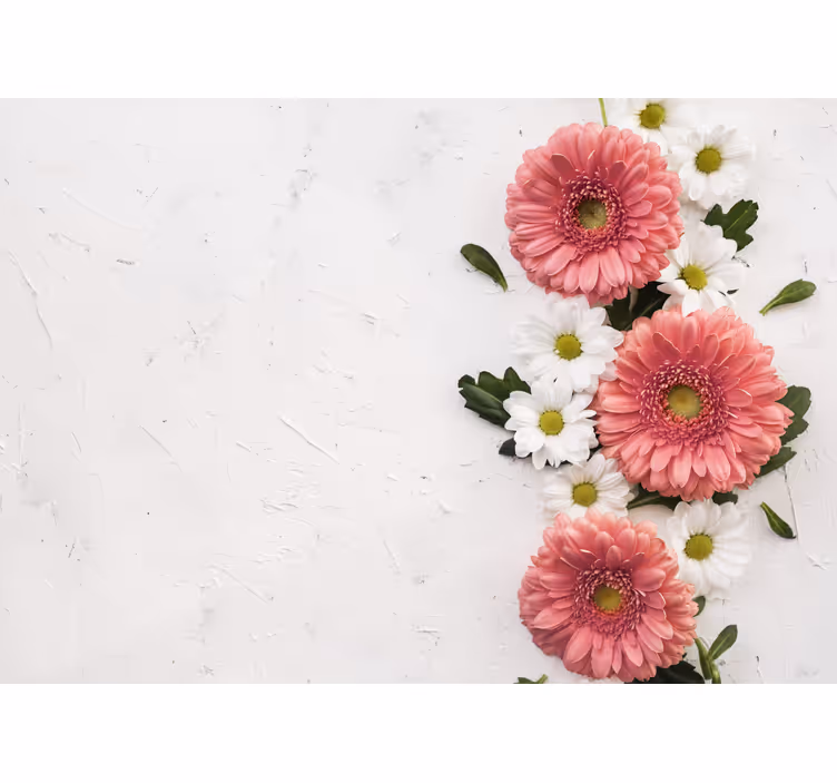 Mural de flores arreglo floral en tonos rosas - TenVinilo
