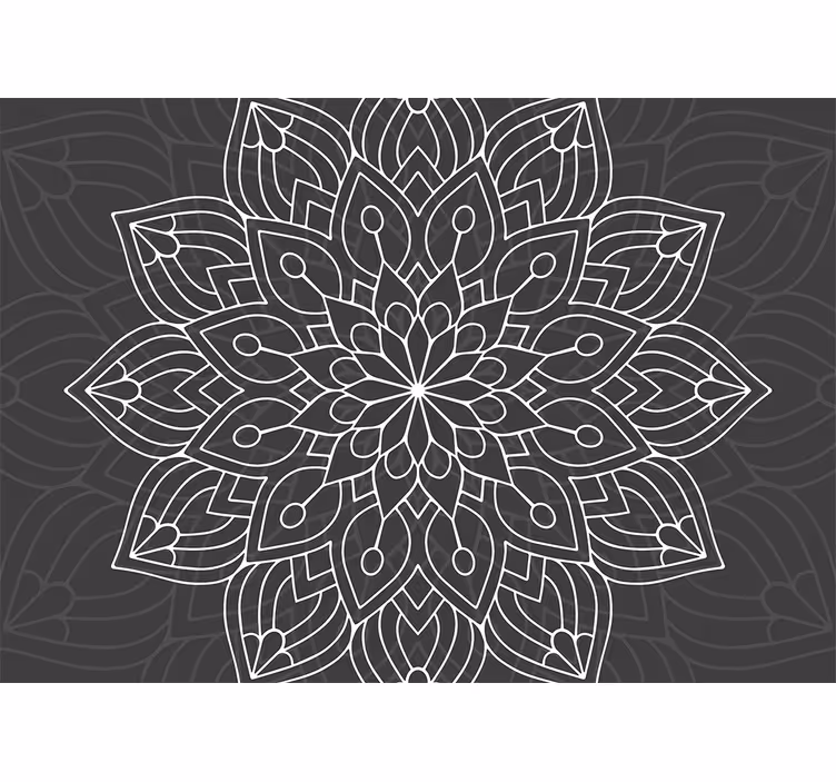 Fotomural mandala Patrón de líneas finas único - TenVinilo