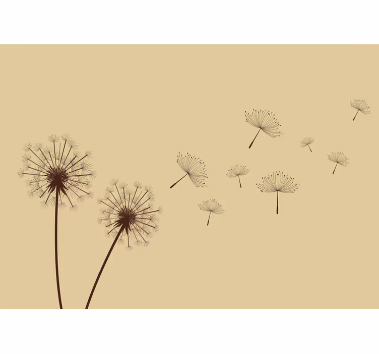 Fotomural flores Cuadro de diente de león con aspecto retro - TenVinilo