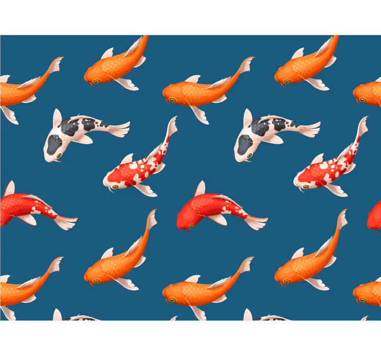 Mural de animales peces koi coloridos - TenVinilo