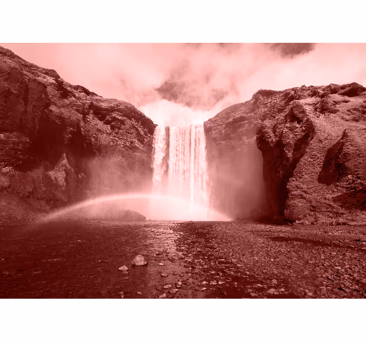 Fotomural de cascada Cascada de montaña rosa suave - TenVinilo
