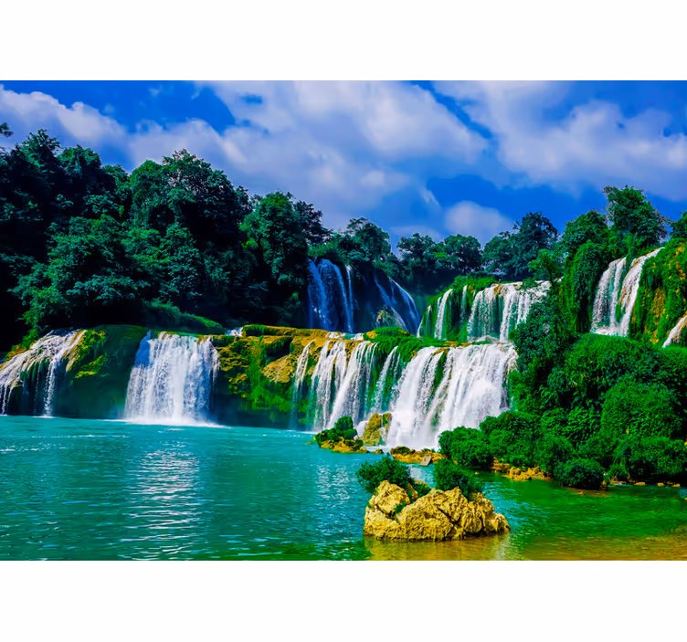 Mural de cascada paisaje de cascada majestuosa - TenVinilo