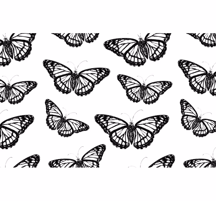 Fotomural juvenil Ala de mariposa en blanco y negro - TenVinilo