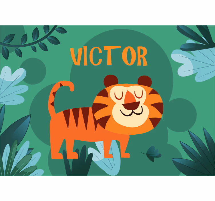 Mural personalizable tigre amistoso - TenVinilo