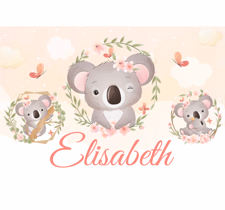 Mural personalizable koala familia encantadora - TenVinilo