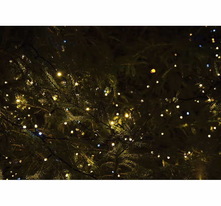 Fotomural navidad árbol desnudo con luces amarillas - TenVinilo