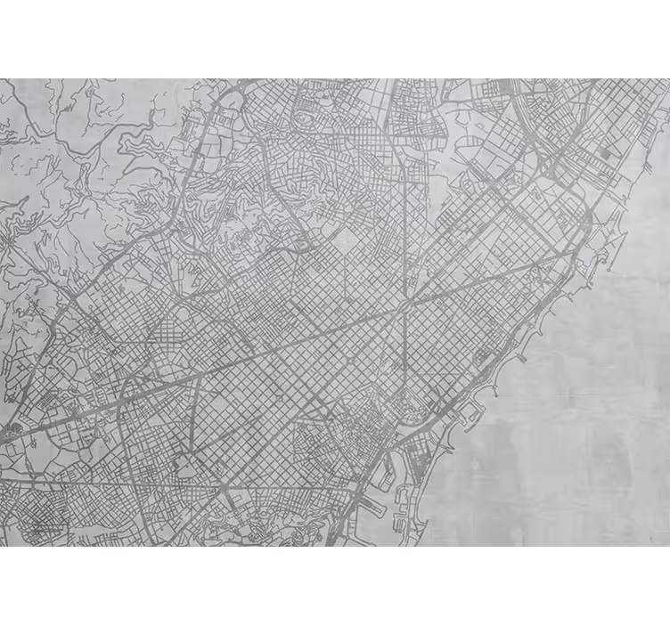 Fotomural Barcelona Mapa de la ciudad de barcelona - TenVinilo