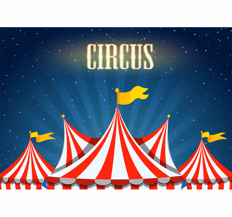 Mural infantil Carpas de circo en la noche - TenVinilo
