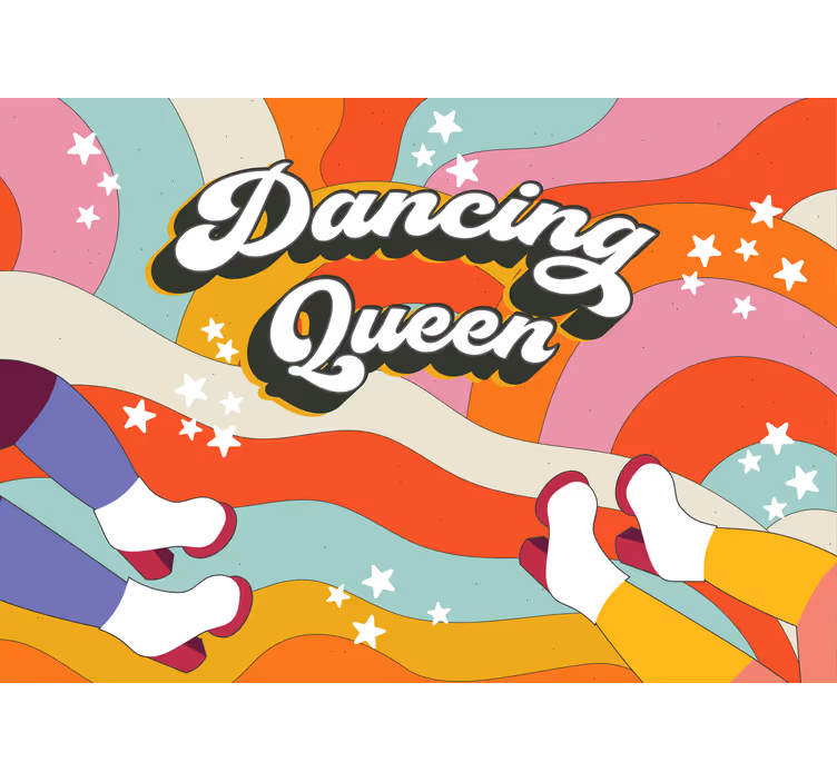 Fotomural retro Reina del baile fondo rosa - TenVinilo