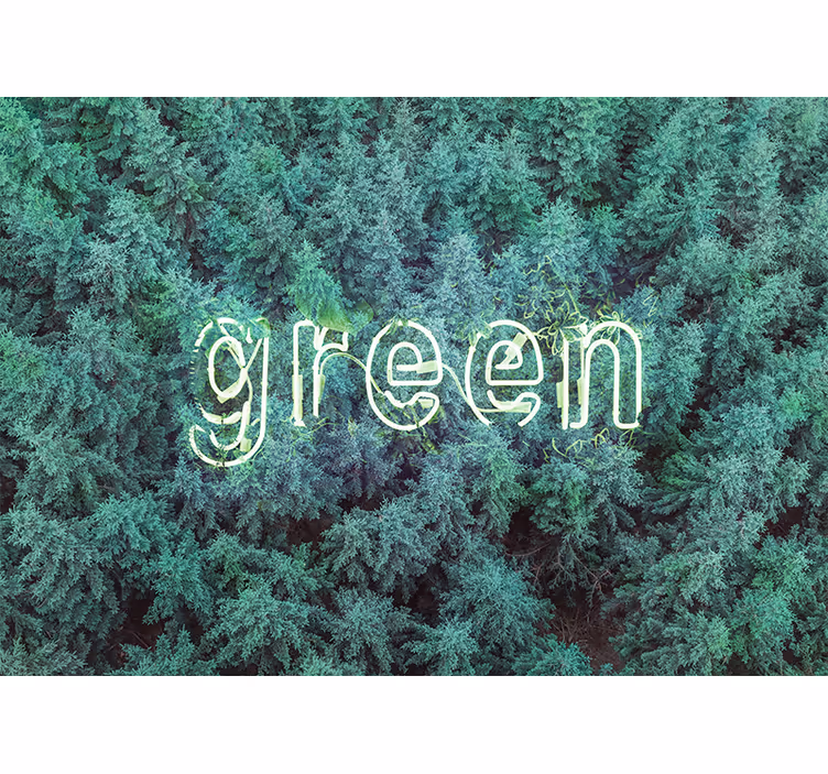Mural de naturaleza letra del bosque verde - TenVinilo