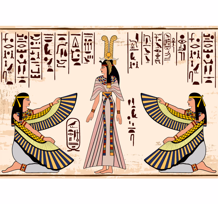 Mural de animales figuras del antiguo egipto - TenVinilo