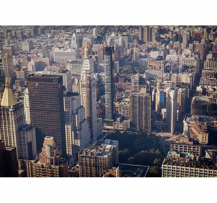 Fotomural Nueva York Horizonte de color retro de - TenVinilo