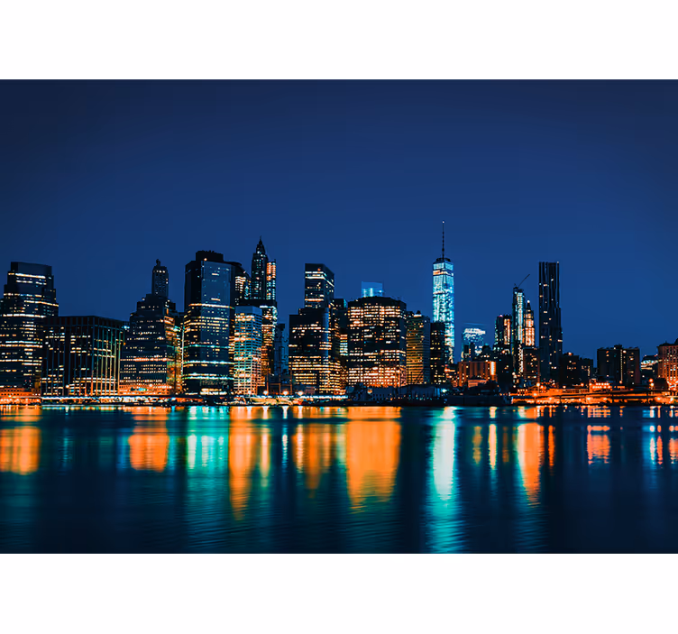 Mural new york skyline nocturno - TenVinilo