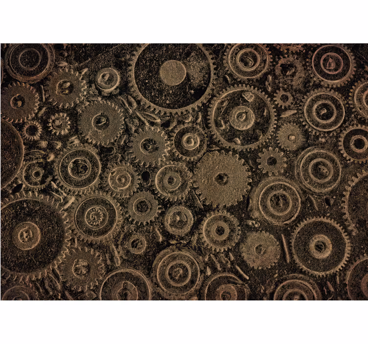 Mural de textura patrones de engranajes - TenVinilo