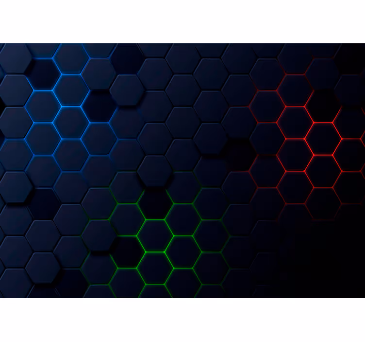 Fotomural 3D Patrón hexagonal oscuro - TenVinilo