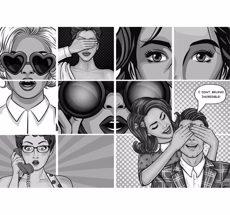 Mural de arte expresiones de pop art - TenVinilo