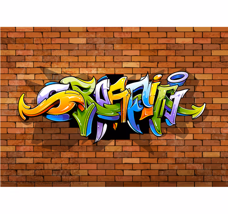Fotomural musical Pared de graffiti 3d - TenVinilo