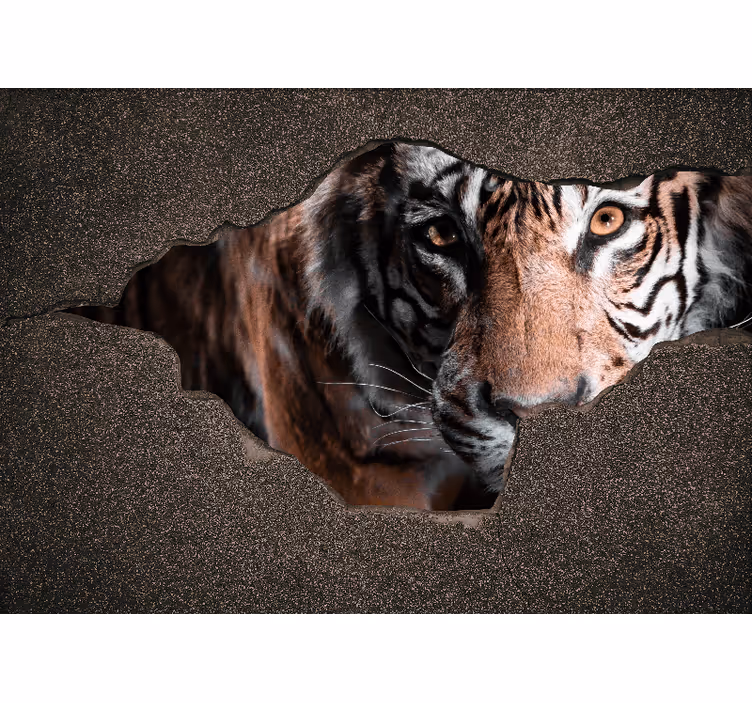 Mural de animales primer plano de tigre - TenVinilo