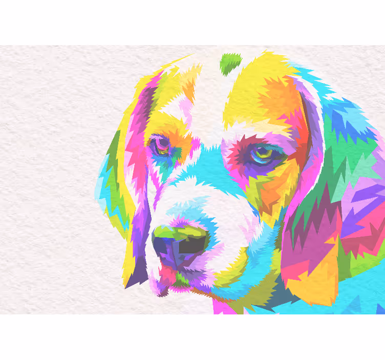 Mural de animales retrato de perro colorido - TenVinilo