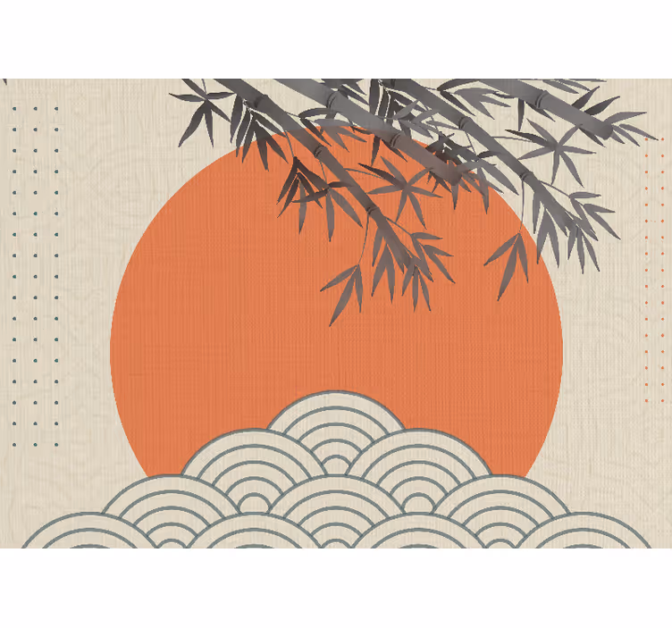 Fotomural retro "estilo japandi" deja formas - TenVinilo