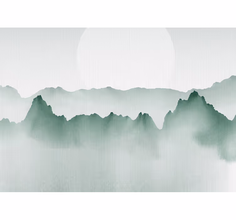 Fotomural retro Paisaje abstracto "estilo japandi" - TenVinilo
