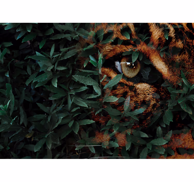 Fotomural naturaleza Tigre de hojas verdes - TenVinilo