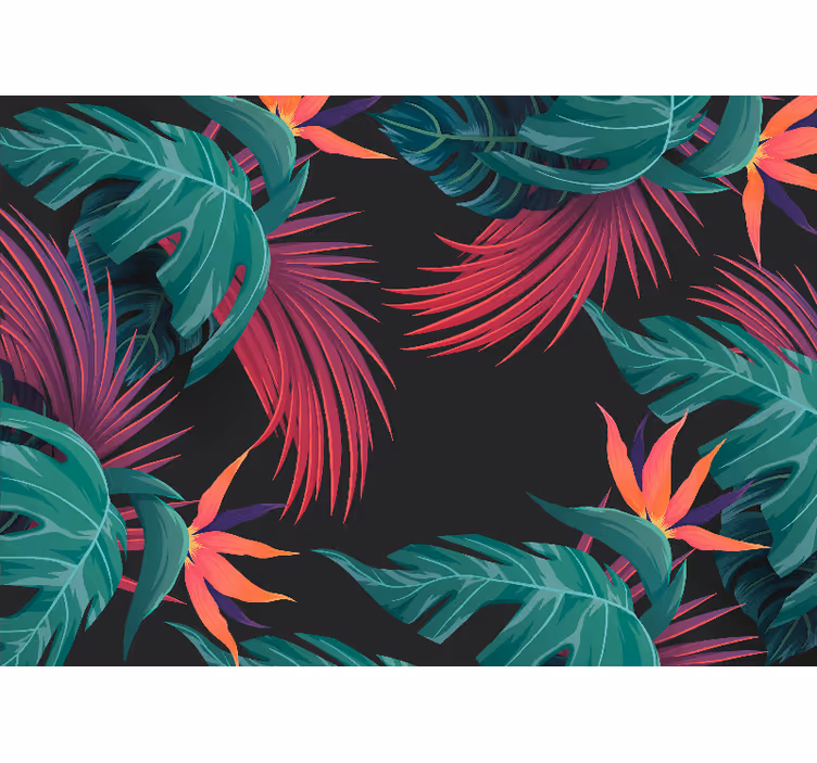 Fotomural naturaleza Hojas tropicales turquesas - TenVinilo