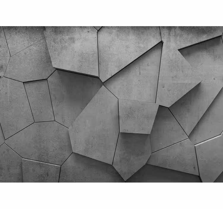 Mural de textura arreglo geométrico de concreto - TenVinilo